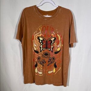 HOLLISTER WOMENS BUTTERFLY GRAPHIC TEE SHIRT 100% COTTON MEDIUM